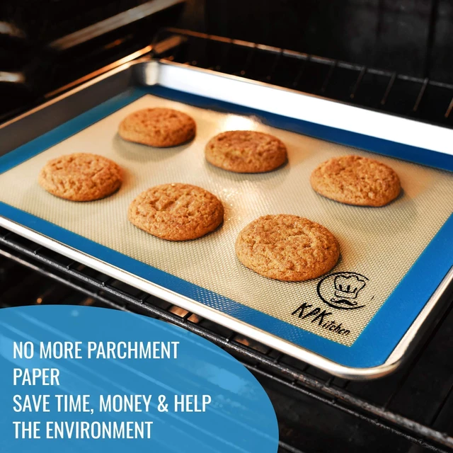 Alt view image 10 of 14 - Silicone Baking Mat Set of 5-2 Half Sheets (Macaron & Cookie Circle On Mat) + 1 Quarter + 1 Round & 1 Square Size Silicone Baking Sheet - Nonstick & Easy to Clean - 100% Silicone Mats for Baking