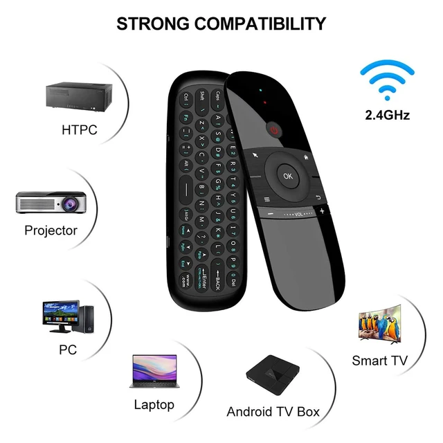 Alt view image 9 of 14 - Universal TV Remote Air Mouse, Wireless Keyboard Fly Mouse 2.4GHz Connection Air Remote Keyboard Mouse for Android TV Box/PC/Smart TV/Projector/HTPC/All-in-one PC/TV1