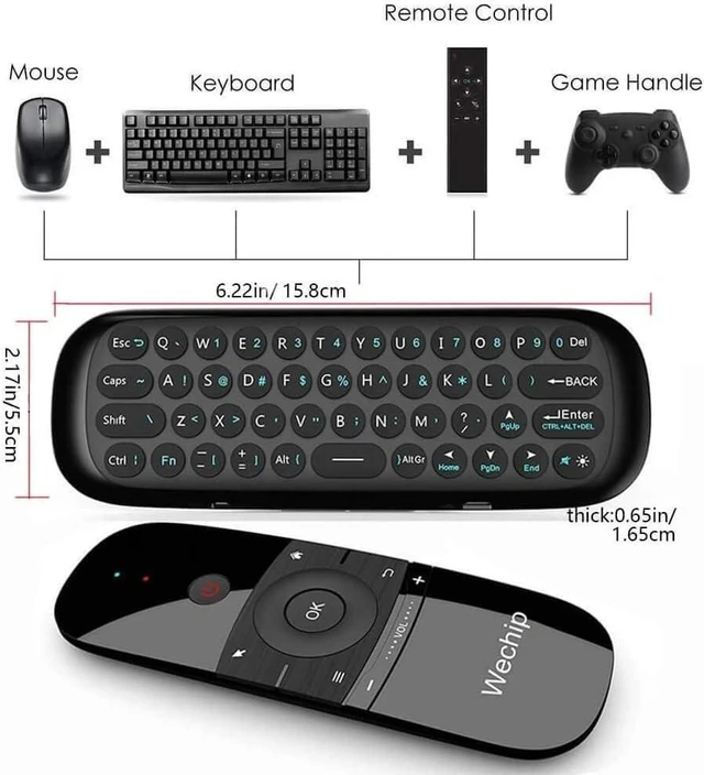 Alt view image 14 of 14 - Universal TV Remote Air Mouse, Wireless Keyboard Fly Mouse 2.4GHz Connection Air Remote Keyboard Mouse for Android TV Box/PC/Smart TV/Projector/HTPC/All-in-one PC/TV1