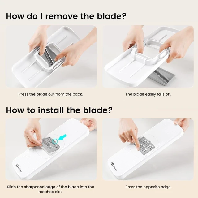 Alt view image 14 of 14 - 8-in-1 Vertical Vegetable Chopper Mandoline Slicer with Container White - Safe Tap Out Dicer with Hand Guard for Kitchen Easy Food Prep, Onion Potato Veggie Fruit