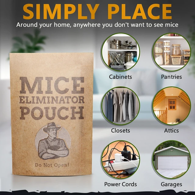 Alt view image 13 of 14 - 10 Pack All-Natural Mice Repellent Pouches Harmless Peppermint Essential Oil Mouse Deterrent - Keep Mice Out of Your Home and Your Family Safe