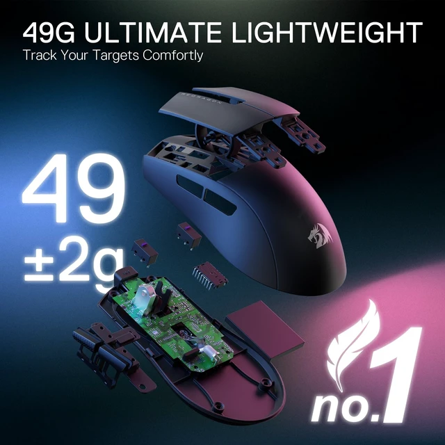Alt view image 13 of 14 - Wireless 49G Ultra-Light Gaming Mouse 26K DPI Remapping Keys