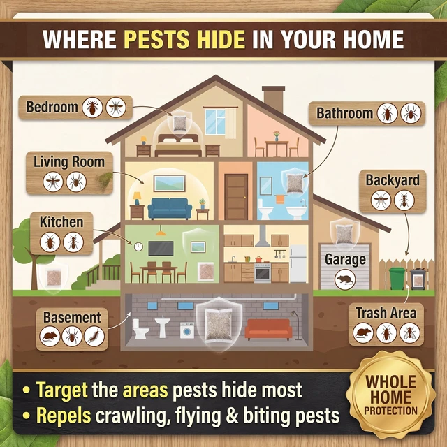 Alt view image 12 of 14 - 20 Pack Pest Control Pouches, Rodent Repellent, Insect Repellent for Indoor & Outdoor Use, Natural Insect Control Repel Mouse, Moth, Mosquito, Spiders, Roach, Ant, Spider, Squirrels &Other Pests