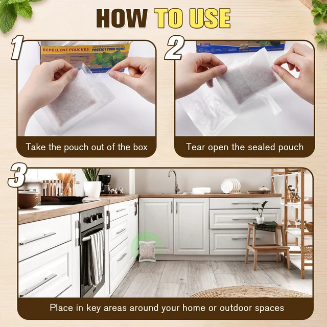Alt view image 14 of 14 - 20 Pack Pest Control Pouches, Rodent Repellent, Insect Repellent for Indoor & Outdoor Use, Natural Insect Control Repel Mouse, Moth, Mosquito, Spiders, Roach, Ant, Spider, Squirrels &Other Pests