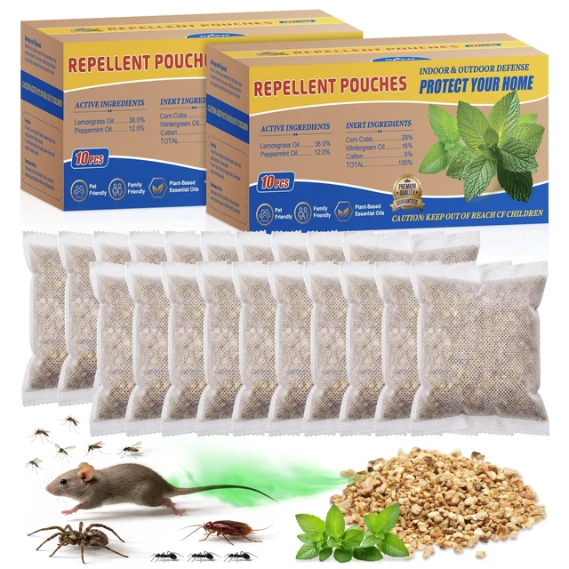 Alt view image 8 of 14 - 20 Pack Pest Control Pouches, Rodent Repellent, Insect Repellent for Indoor & Outdoor Use, Natural Insect Control Repel Mouse, Moth, Mosquito, Spiders, Roach, Ant, Spider, Squirrels &Other Pests