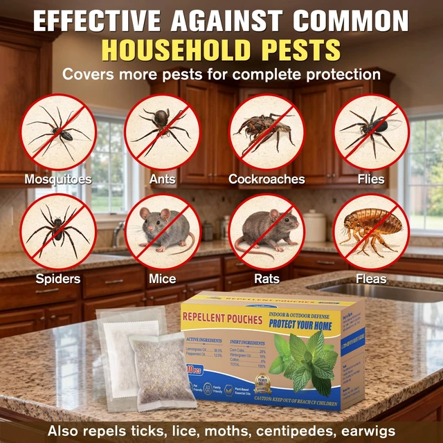 Alt view image 10 of 14 - 20 Pack Pest Control Pouches, Rodent Repellent, Insect Repellent for Indoor & Outdoor Use, Natural Insect Control Repel Mouse, Moth, Mosquito, Spiders, Roach, Ant, Spider, Squirrels &Other Pests