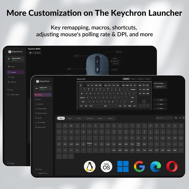 Alt view image 14 of 14 - Wireless Keyboard & Mouse Combo, 2.4 GHz/Bluetooth 5.2/Wired, 80% TKL Silent Portable Ergonomic Keyboard Adjustable DPI Mouse, Unifying Receiver for macOS Windows Linux
