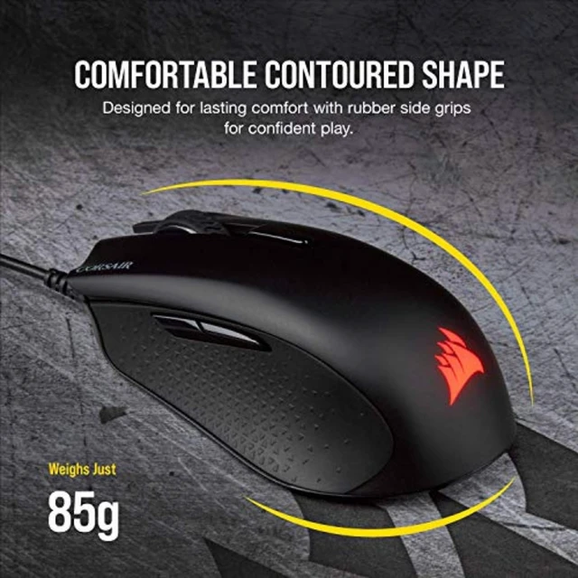 Alt view image 10 of 14 - RGB Wired Lightweight FPS/MOBA Gaming Mouse 12,000 DPI 6 Programmable Buttons iCUE Compatible PC, Mac, PS5, PS4, Xbox Black