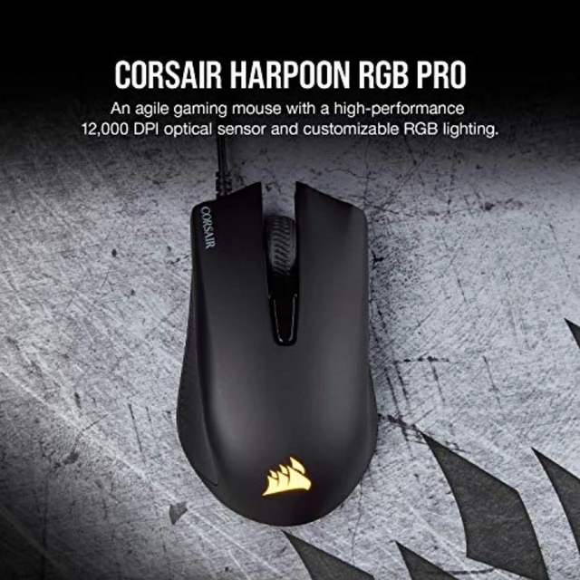 Alt view image 9 of 14 - RGB Wired Lightweight FPS/MOBA Gaming Mouse 12,000 DPI 6 Programmable Buttons iCUE Compatible PC, Mac, PS5, PS4, Xbox Black