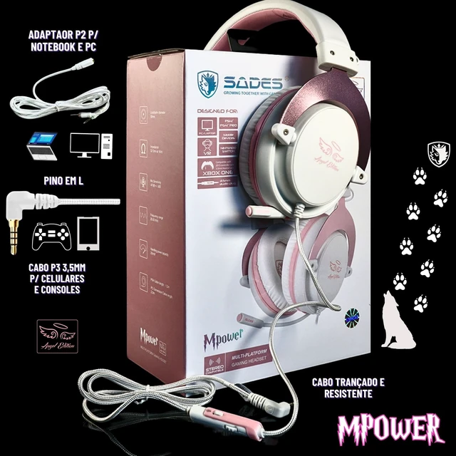 Alt view image 14 of 14 - Stereo Gaming Headset for PS4, PC, Mobile, Noise Cancelling Over Ear Headphones with Retractable and Flexible Mic & Soft Memory Earmuffs for Laptop Nintendo Switch Games-Angel Edition