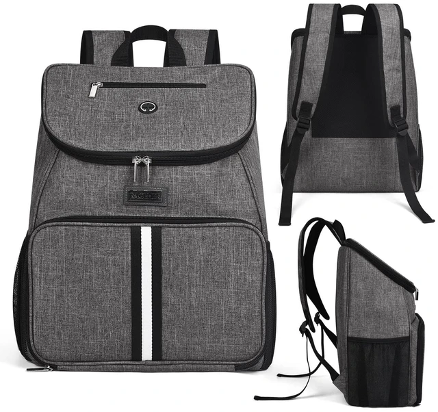 Alt view image 9 of 14 - Airline Approved Pet Supplies Backpack, Dog Travel Backpack Accessories Set with 2 Silicone Collapsible Bowls and 2 Food Baskets, Gray