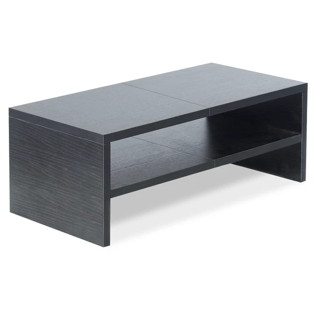 Alt view image 8 of 14 - inch Wood Monitor Riser Stand with Keyboard Storage2 Tiers Black