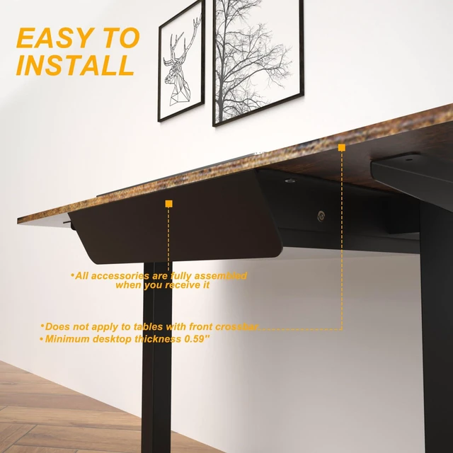 Alt view image 14 of 14 - Under Desk Mounted Sliding Drawer with 60 Degree Tilt Panel to Pull Out, 15'' Long & 9'' deep Large Storage Organizer for Sit Stand Workstation