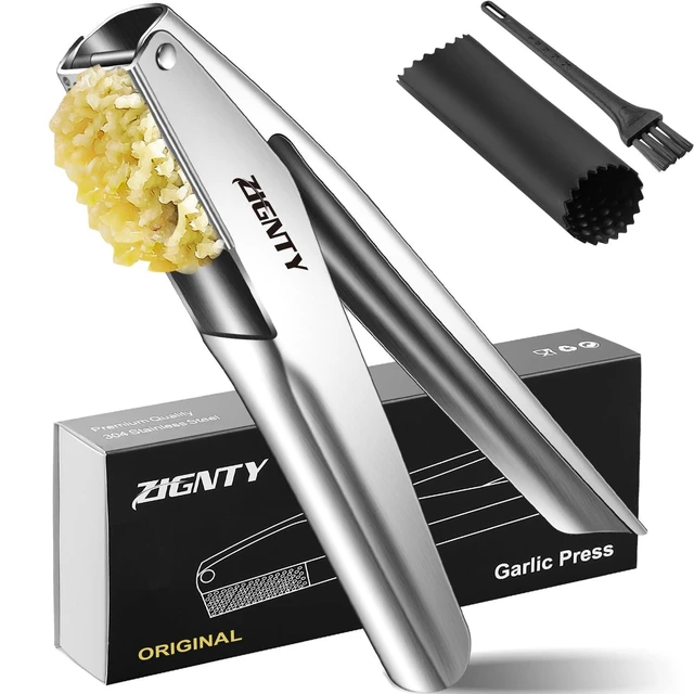 Alt view image 7 of 12 - Garlic Press Stainless Steel, Premium Garlic Mincer No Need to Peel