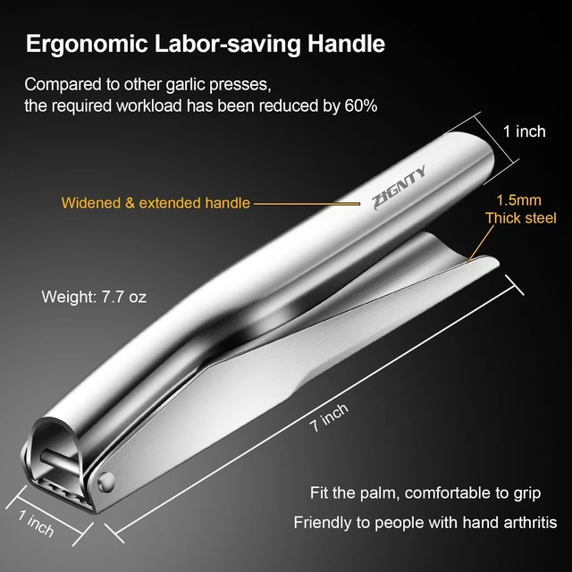 Alt view image 10 of 12 - Garlic Press Stainless Steel, Premium Garlic Mincer No Need to Peel