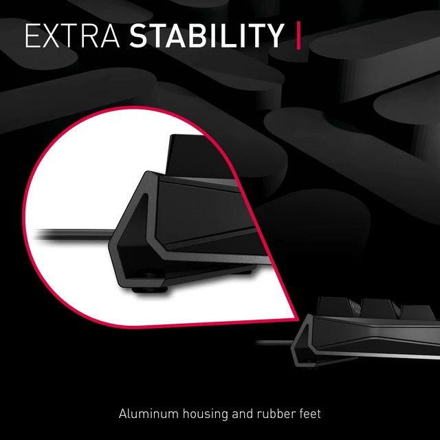 Alt view image 10 of 12 - Wired Mechanical Gaming Keyboard, Robust Aluminum Housing, RGB-Lighting, Full Key Rollover, Anti Ghosting, MX RED Switches, White