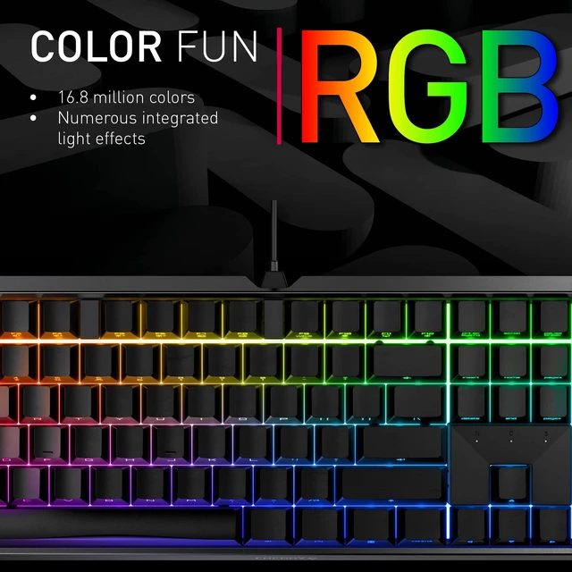 Alt view image 11 of 12 - Wired Mechanical Gaming Keyboard, Robust Aluminum Housing, RGB-Lighting, Full Key Rollover, Anti Ghosting, MX RED Switches, White