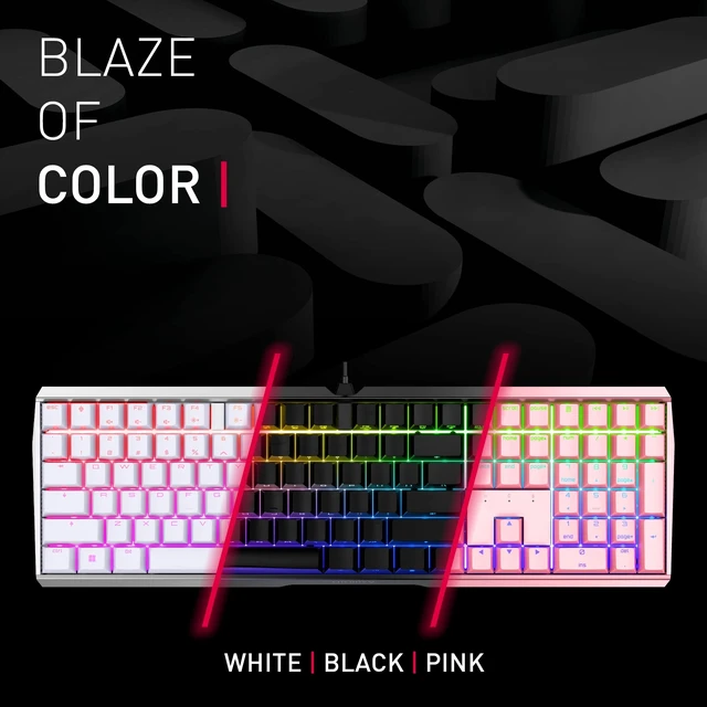 Alt view image 12 of 12 - Wired Mechanical Gaming Keyboard, Robust Aluminum Housing, RGB-Lighting, Full Key Rollover, Anti Ghosting, MX RED Switches, White