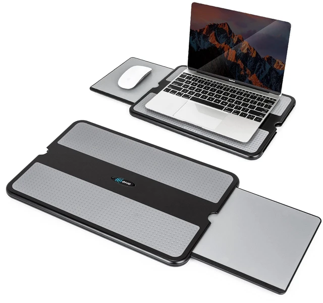 Alt view image 8 of 14 - Laptop Lap Pad - Laptop Stand Pad w Retractable Mouse Pad Tray, Anti-Slip Heat Shield Tablet Notebook Computer Stand Table w/Sturdy Stable Cooler Work Surface for Bed Sofa Couch or Travel