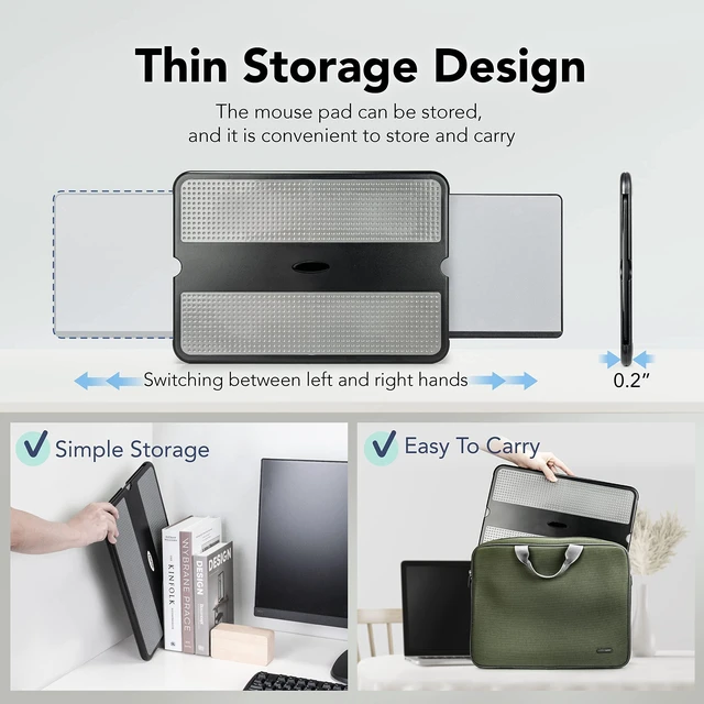Alt view image 10 of 14 - Laptop Lap Pad - Laptop Stand Pad w Retractable Mouse Pad Tray, Anti-Slip Heat Shield Tablet Notebook Computer Stand Table w/Sturdy Stable Cooler Work Surface for Bed Sofa Couch or Travel