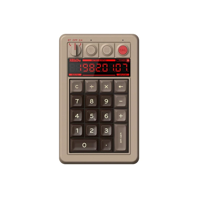 Alt view image 8 of 14 - Key Retro Mechanical Numpad, Supports PC & Standard Calculator Mode, Hot-swappable, PC Calculator Shortcut Button, Bluetooth/2.4G/Wired for Windows and Android - C64 Edition