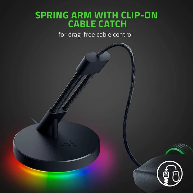 Alt view image 9 of 14 - Gaming Mouse Bungee V3 Chroma, Drag-Free Wired Mouse Support, Black