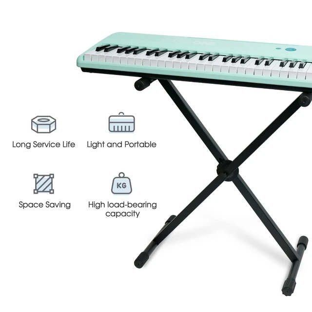 Alt view image 8 of 12 - Single-X Keyboard Stand, Pre-Assembled X-Style Keyboard Stand with Locking Straps & Quick Release Mechanism, Adjustable Piano Stand