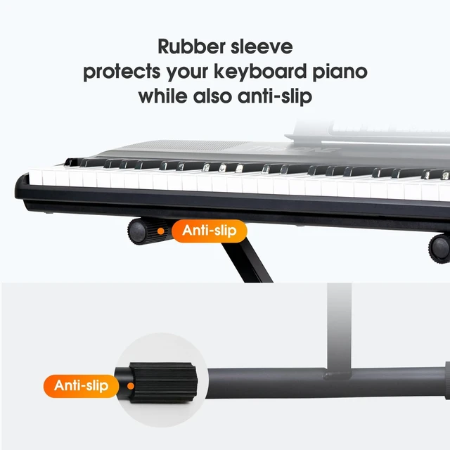 Alt view image 9 of 12 - Single-X Keyboard Stand, Pre-Assembled X-Style Keyboard Stand with Locking Straps & Quick Release Mechanism, Adjustable Piano Stand
