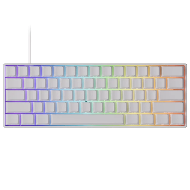 Alt view image 8 of 14 - Rapid Trigger Gaming Keyboard 16k Scan Rate SP Magnetic Switch HE Keyboard Wired 60% White Shine-Through (Glare Magnetic Switch)