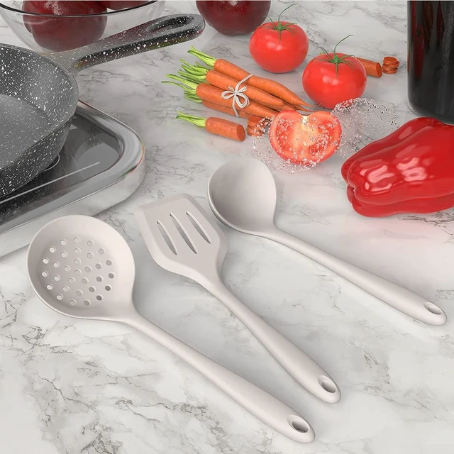 Alt view image 12 of 14 - Silicone Cooking Utensils Set - 446°F Heat Resistant Kitchen Utensils,Turner Tongs,Spatula,Spoon,Brush,Whisk,Kitchen Utensil Gadgets Tools Set for Nonstick Cookware,Dishwasher Safe