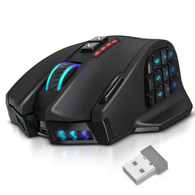 Alt view image 7 of 12 - Gaming Mouse RGB Wired, 16400 DPI High Precision Laser Programmable MMO Computer Gaming Mice