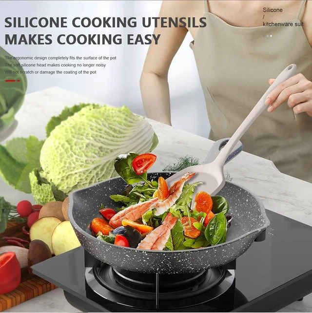Alt view image 14 of 14 - Silicone Cooking Utensils Set - 446°F Heat Resistant Kitchen Utensils,Turner Tongs,Spatula,Spoon,Brush,Whisk,Kitchen Utensil Gadgets Tools Set for Nonstick Cookware,Dishwasher Safe