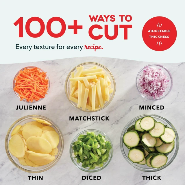 Alt view image 11 of 14 - Safe Slice® Mandoline - Compact, Foldable Food Slicer - Slice, Dice, Julienne & More - Perfect for Quick Food Prep - Recipe Guide Included - Cool Grey