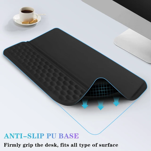 Alt view image 12 of 14 - Computer Keyboard Stand with Wrist Rest, Ergonomic Tilted Keyboard Holder - Keyboard Riser with Wrist Pad - Keyboard Tray Support for Office Home - Black