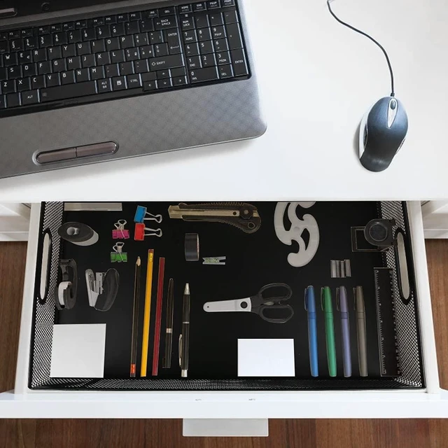Alt view image 10 of 14 - Desk Drawer Organizer, Stable Metal Mesh Desk Storage Tray, Versatile Storage Box Set for Office Home Supplies,13 x 9 inches