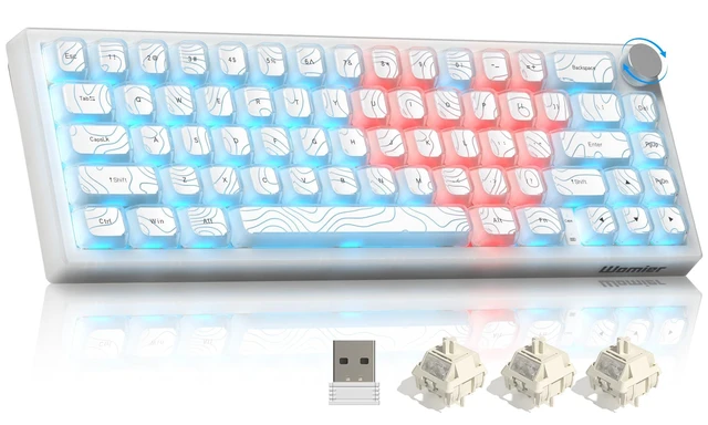 Alt view image 8 of 14 - Keyboard Gaming, Wireless Mechanical Creamy Keyboard QMK/VIA