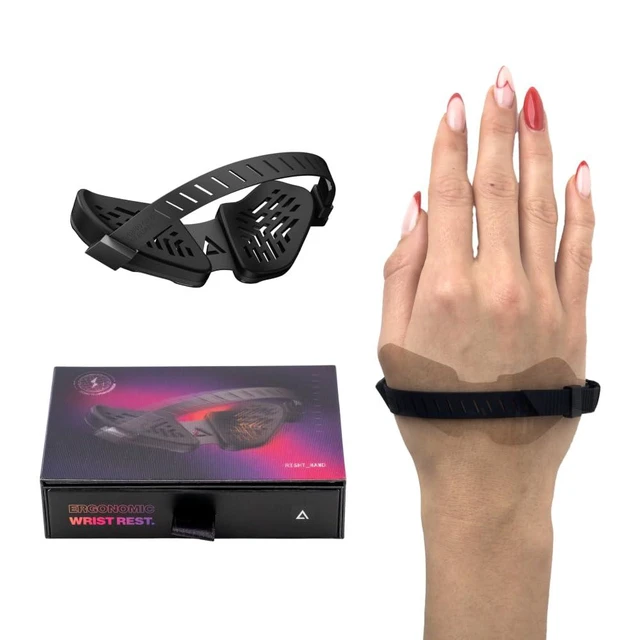 Alt view image 8 of 14 - Advanced Ergonomic Right-Handed Gaming Wrist Rest for Mouse - Superior Support for Serious Gamers - Anti-Fatigue, Smooth Glide (Small, Right, Black)