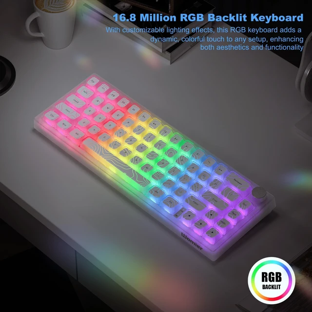 Alt view image 12 of 14 - Keyboard Gaming, Wireless Mechanical Creamy Keyboard QMK/VIA