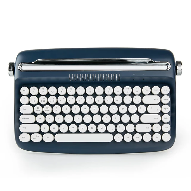 Alt view image 8 of 14 - Wireless Retro Typewriter Bluetooth Keyboard (Midnight)