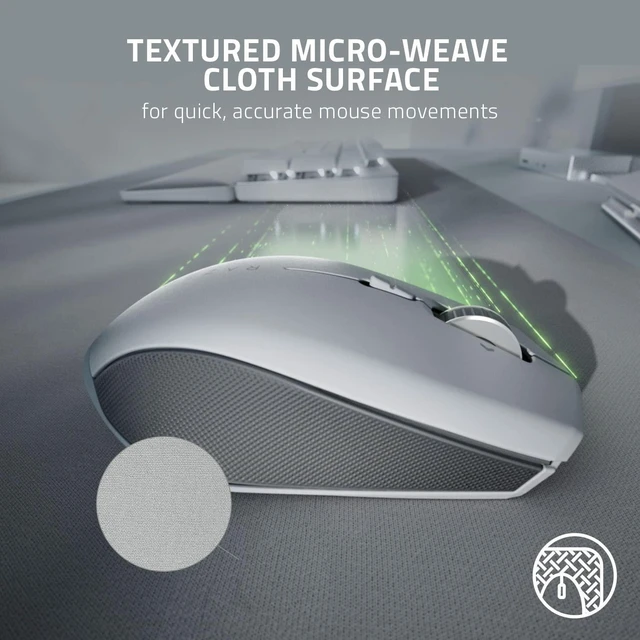 Alt view image 10 of 14 - Glide Soft Mouse Mat, Textured Micro-Weave Cloth, White, XXL