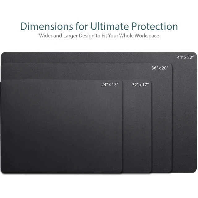 Alt view image 8 of 12 - Leather Desk Pad 36" x 20", Vine Creations Office Desk Mat Waterproof Black - Premium Quality - Smooth Mouse Writing Surface - Maximum Protection Dual-Sided Pu Leather Blotter for Desk Office/Home