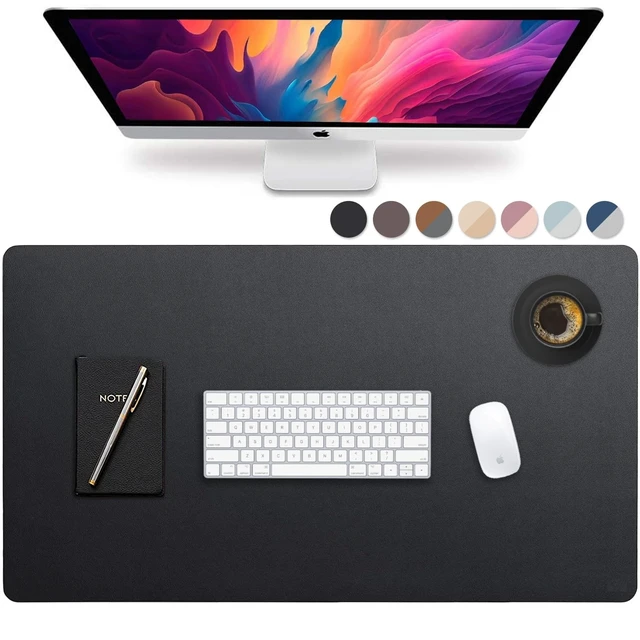 Alt view image 7 of 12 - Leather Desk Pad 36" x 20", Vine Creations Office Desk Mat Waterproof Black - Premium Quality - Smooth Mouse Writing Surface - Maximum Protection Dual-Sided Pu Leather Blotter for Desk Office/Home