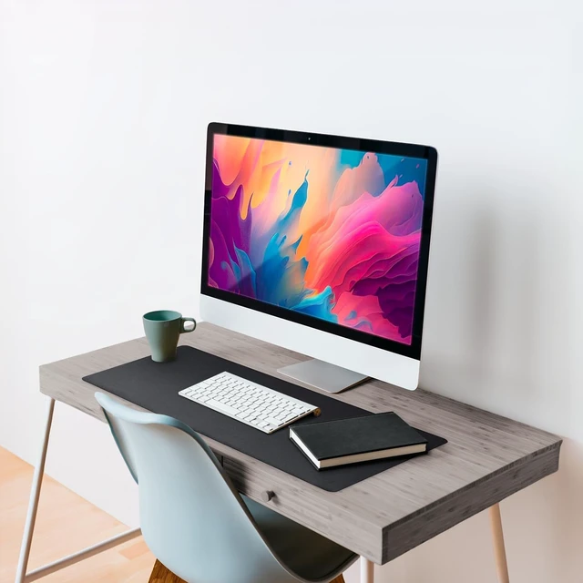 Alt view image 10 of 12 - Leather Desk Pad 36" x 20", Vine Creations Office Desk Mat Waterproof Black - Premium Quality - Smooth Mouse Writing Surface - Maximum Protection Dual-Sided Pu Leather Blotter for Desk Office/Home