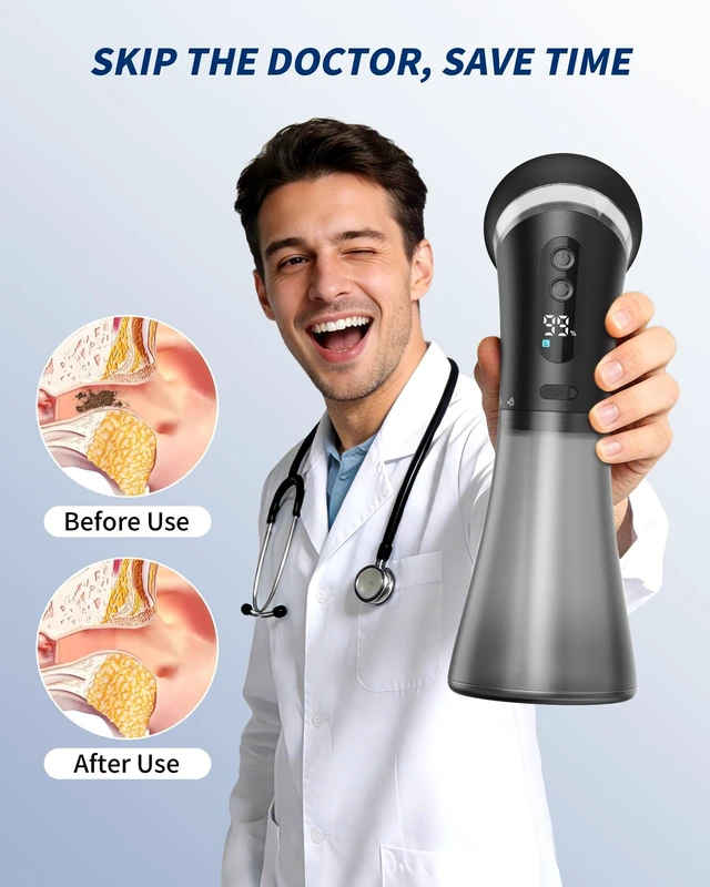 Alt view image 9 of 14 - Ear Wax Removal Kit with One-Piece Waste Tank, 3 Pressure Modes, Ipx7 | Electric Ear Wax Removal Tool for Tinnitus Relief, Safe & Gentle Ear Cleaner with Ear Irrigation Flushing System