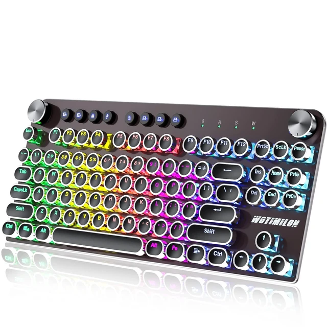 Alt view image 8 of 14 - Wireless Typewriter Keyboard Mechanical Gaming TKL, Tri-Mode, Clicky Switch