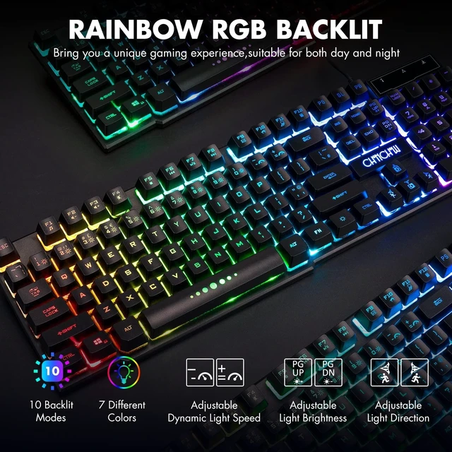 Alt view image 9 of 14 - Gaming Keyboard and Mouse 104 Keys for Mac PC PS5 PS4 Xbox One Gamers