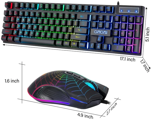 Alt view image 12 of 14 - Gaming Keyboard and Mouse 104 Keys for Mac PC PS5 PS4 Xbox One Gamers