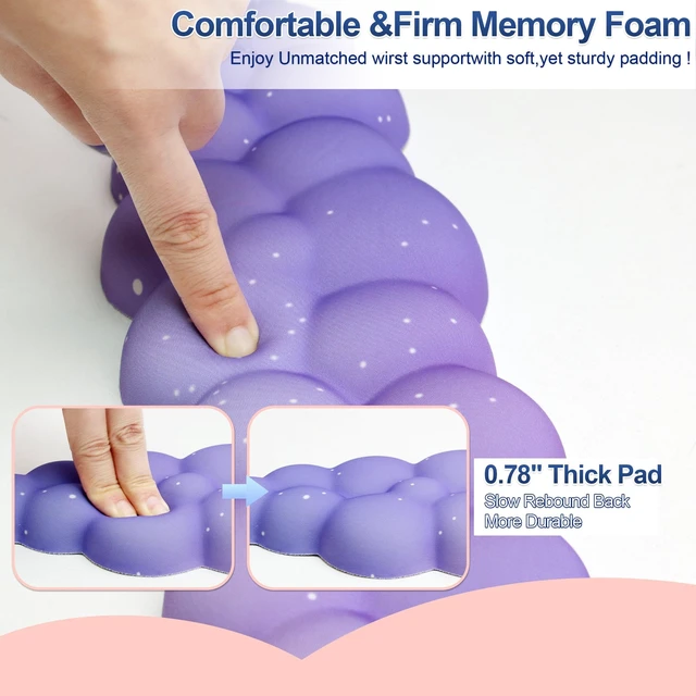 Alt view image 12 of 14 - Silky Cloud Wrist Rest Set for Keyboard & Mouse, 16.9", Purple Star