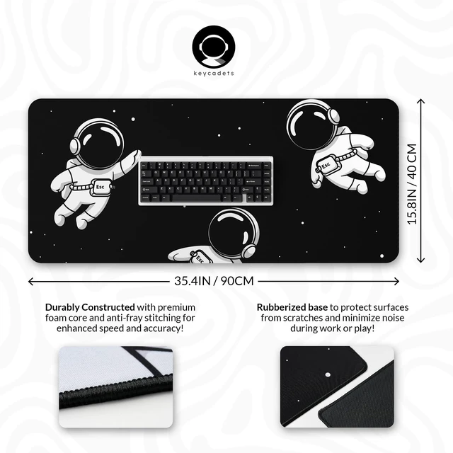 Alt view image 8 of 10 - Gravity Gaming Mouse Pad, Extra Large Desk Pad for Keyboard and Mouse, Non-Slip Mousepad Desk Mat with Foam Core, Anti-Fray Lock Stitching and Low Friction Cloth Surface (35.4 x 15.8)