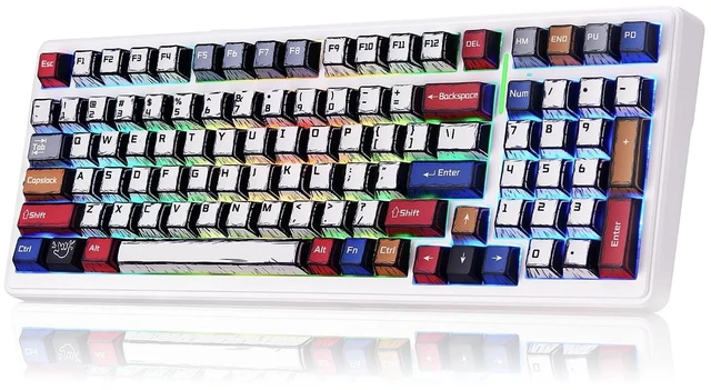 Alt view image 8 of 14 - Wireless Mechanical Keyboard Creamy Computer Gaming Keyboards